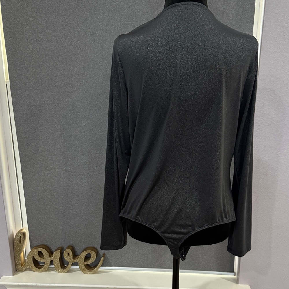 Express Shimmering Black Bodysuit - Picture 2 of 7
